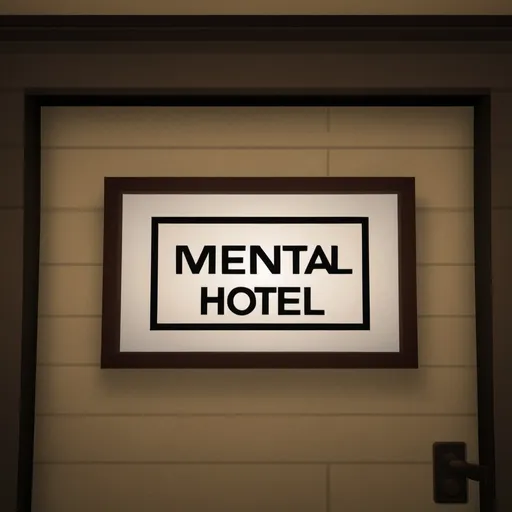 Prompt: a hotel sign that say mental hotel roblox game

