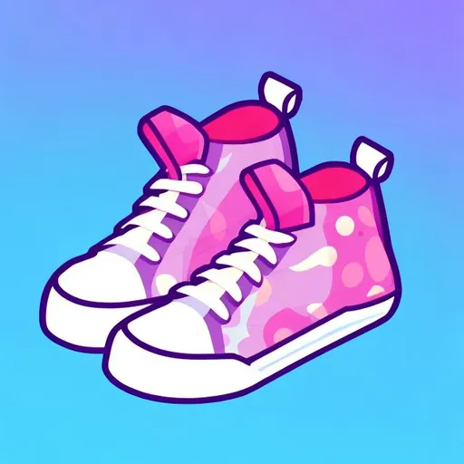 Prompt: mobile game style kawaii sneaker icon