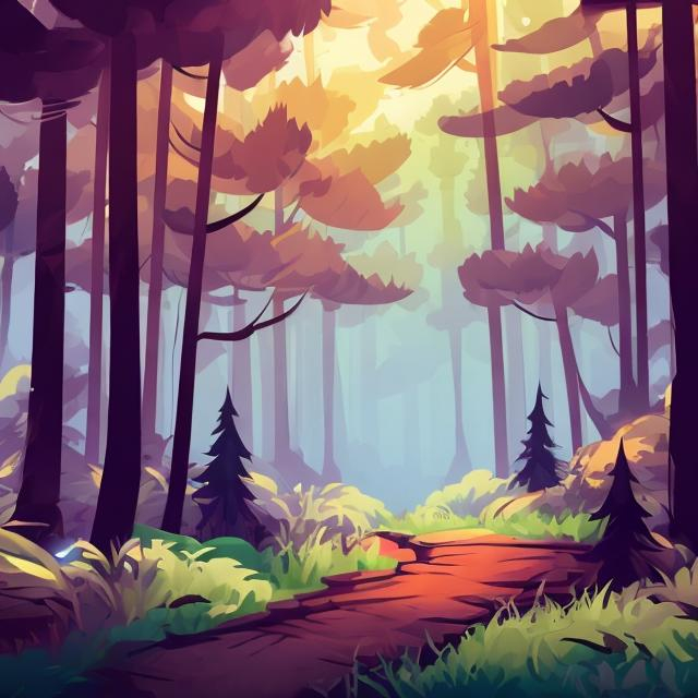 Prompt: forest background mobile game style
