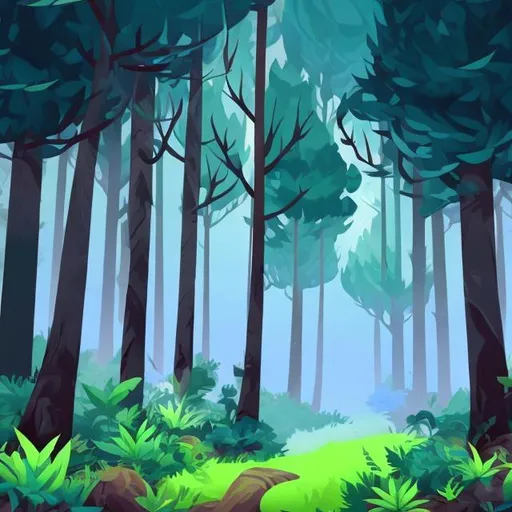 Prompt: forest background mobile game style
