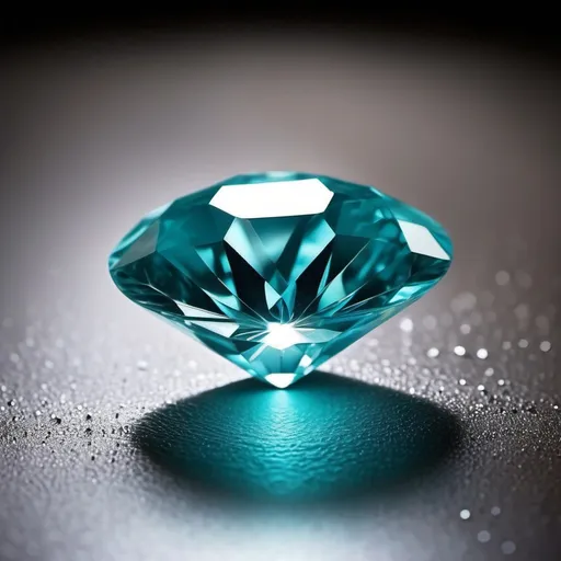 Prompt: un diamante los cuales le salgan rayos aqua y de fondo un salon de belleza