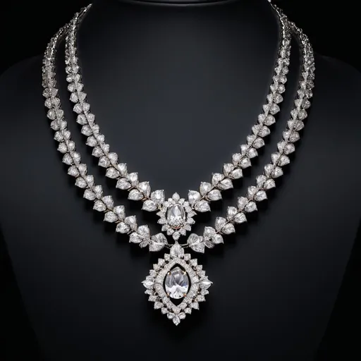 Prompt: Luxury Necklace, dark background, commercial photograph, professional, highly detailed