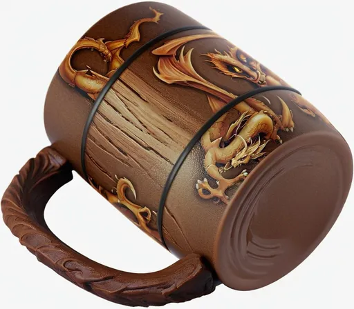 Prompt: create a design for dragon stile mug