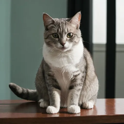 Prompt: A cat is sitting on a table