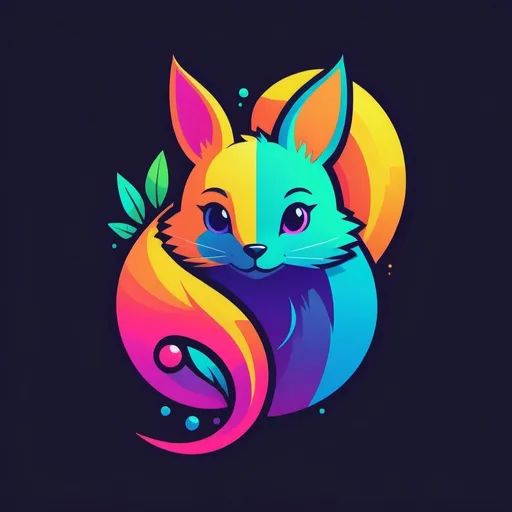 Prompt: A logo of a "Bushy Tail Conglomerate", bright color palette, futuristic aesthetic.