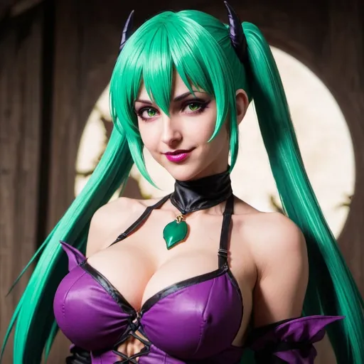 Prompt: Morrigan Aensland looking cute 