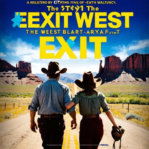 Prompt: A movie poster from the story of Exit West 