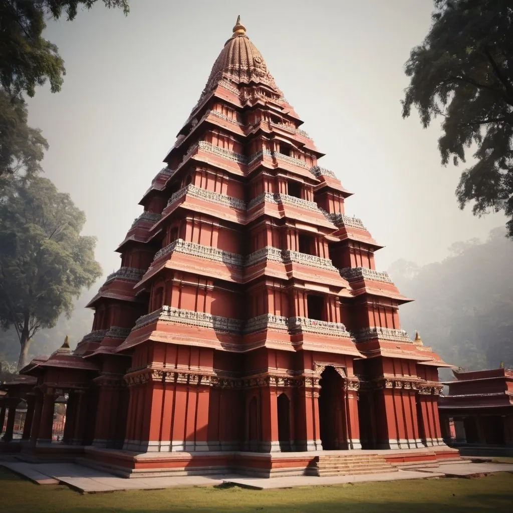 Prompt: Create image of modern temple