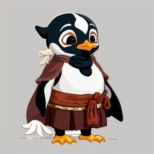 Prompt: DND monk penguin