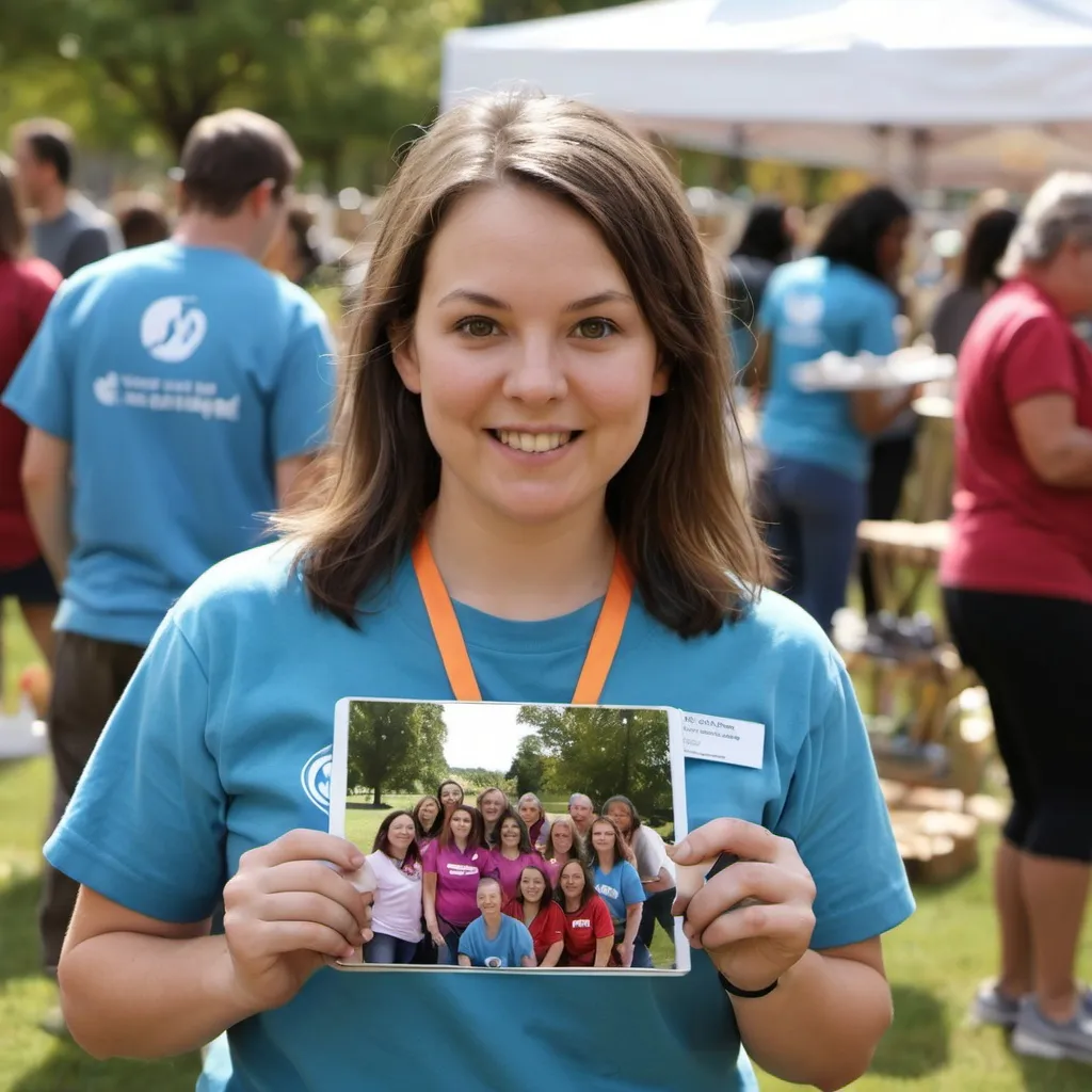 Prompt: Generate my picture volunteering at a community event or participating in a group activity.