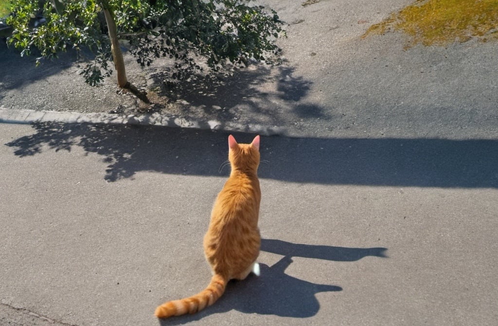 Prompt: A Cat is standing beside her