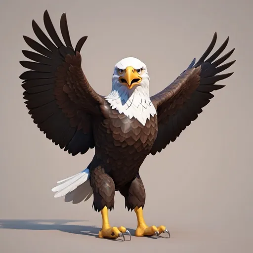 Prompt: bald eagle animation character