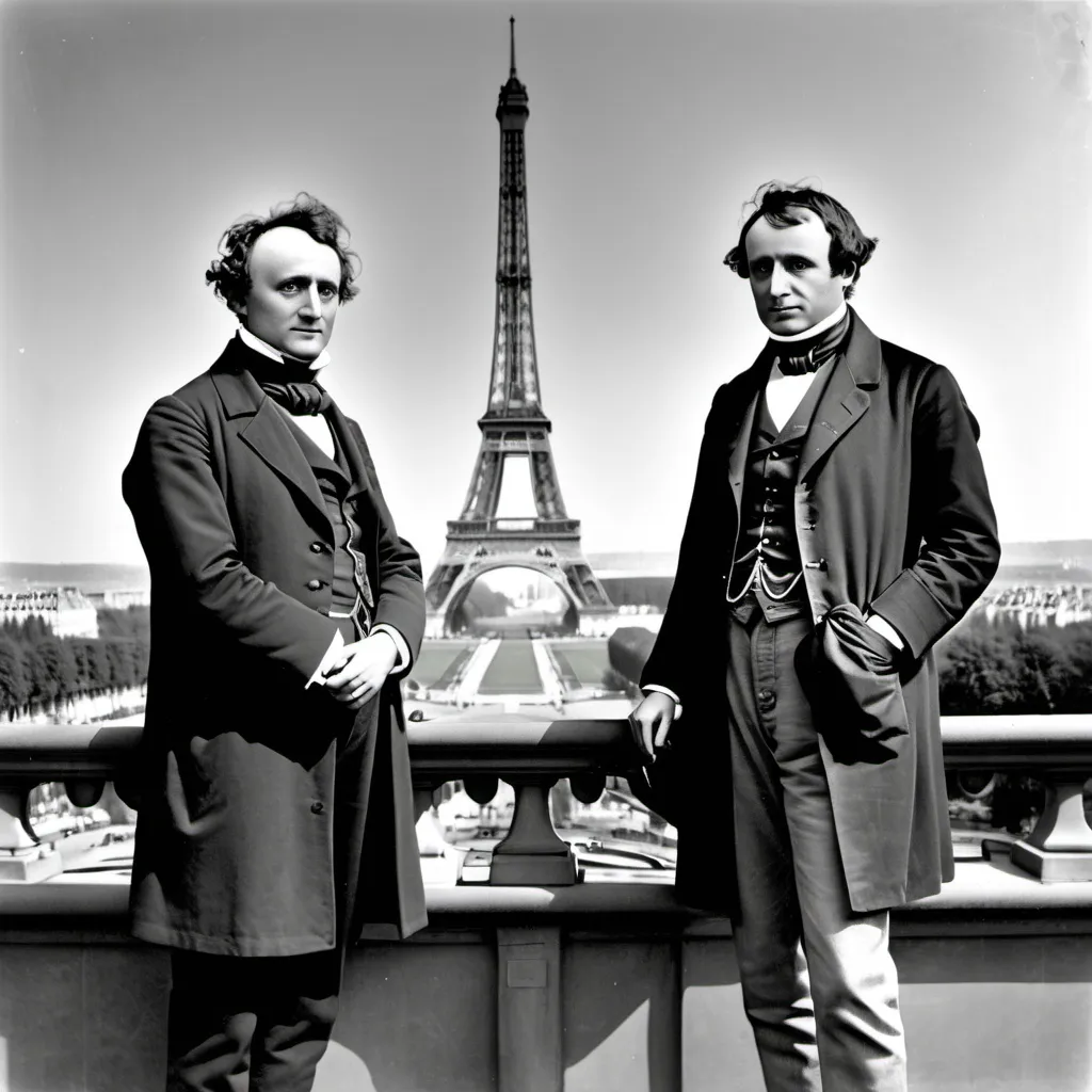 Prompt: fourier and laplace  next to eifel tower