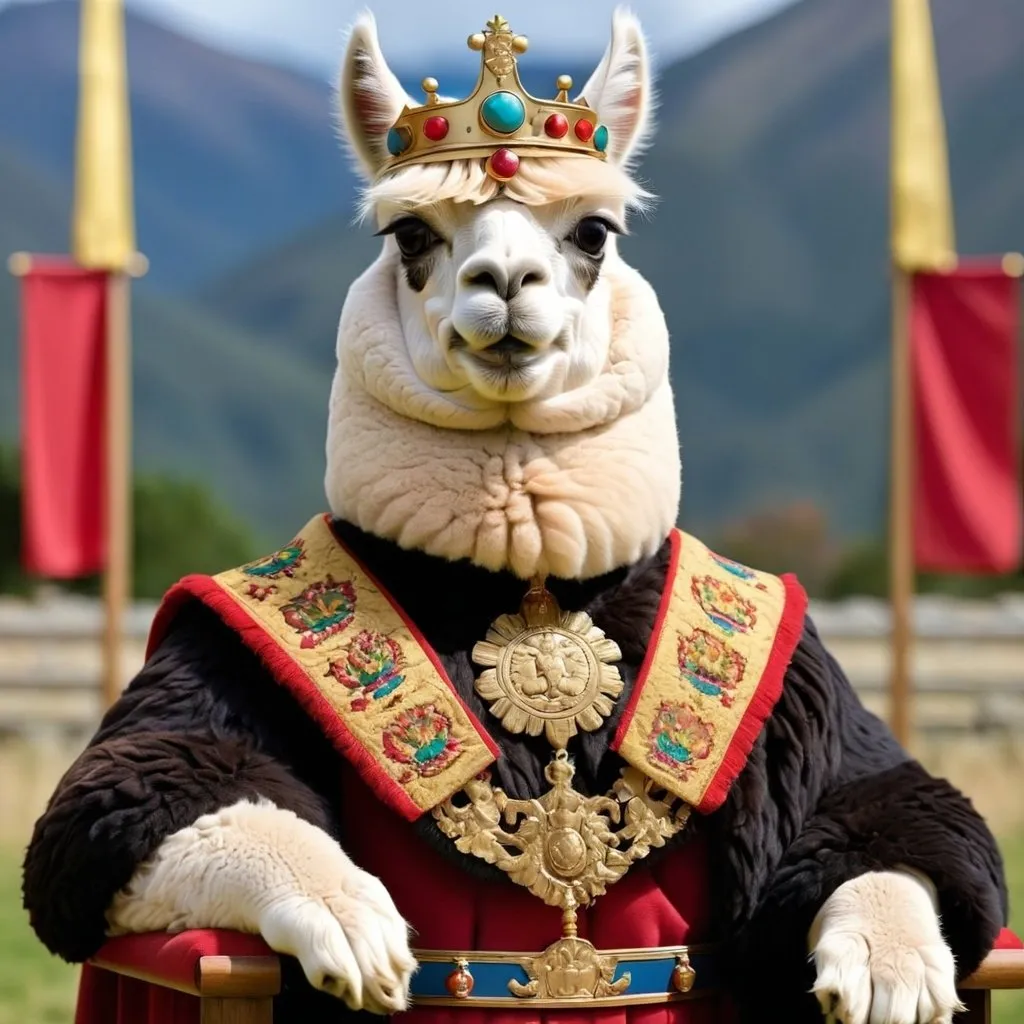 Prompt: Alpaca emperor ruler of all 