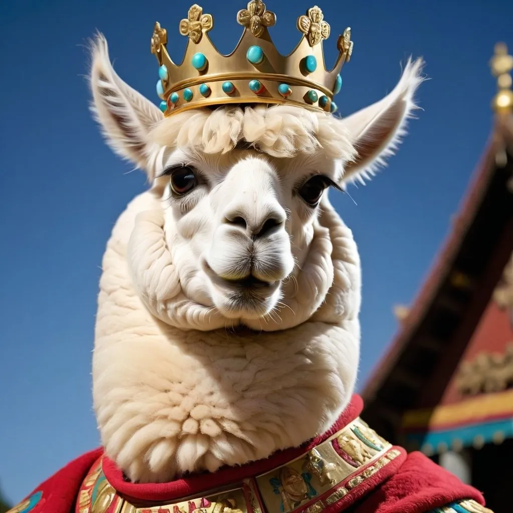 Prompt: Alpaca emperor ruler of all 