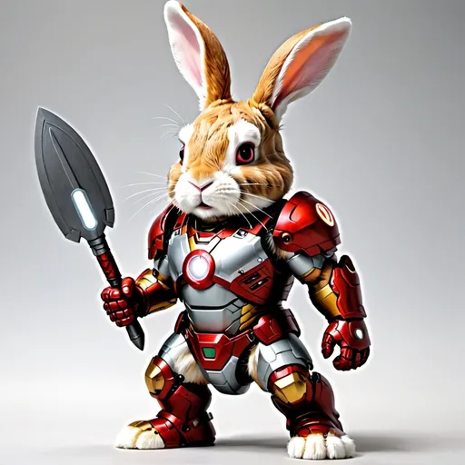 Prompt: Warrior bunny with ironman suit