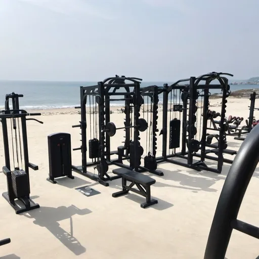 Prompt: Big gym in beach