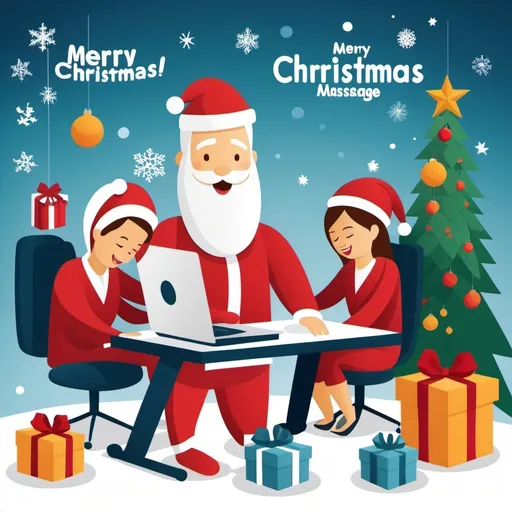 Prompt: create a christmas card with a massage  from CTI SEA and make it technological because we are the IT department
