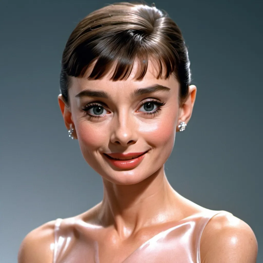 Prompt: audrey hepburn, very short, transparent cloth latex, no underware, happy, 36K resolution, 36K ray-tracing, hyper-detailed, hyper-quality, perfect anatomy