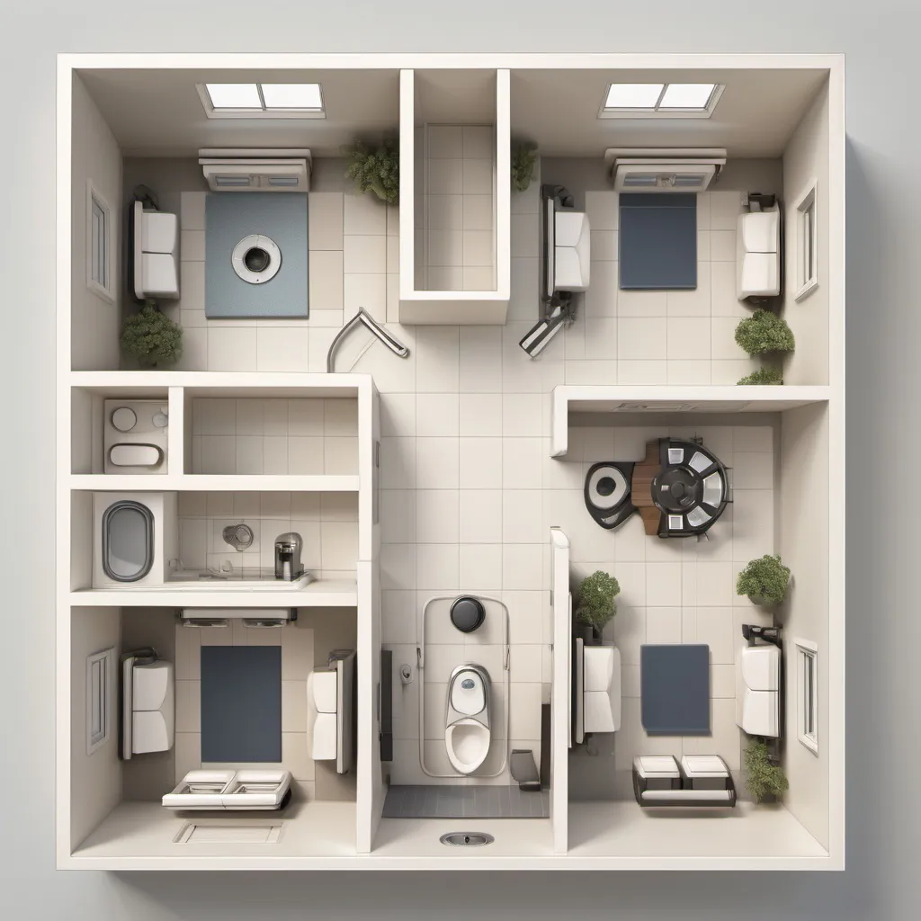 Prompt: (vehicle steering wheel) floor plan of a (spacious) two bedroom flat, featuring two (modern) toilets, no dining room, top-down view, (detailed layout), labeled rooms, (optimized space) usage, sleek design, neutral color palette, clean lines, easy navigation, (4K) high resolution, architectural details, minimalist style, inviting ambiance.