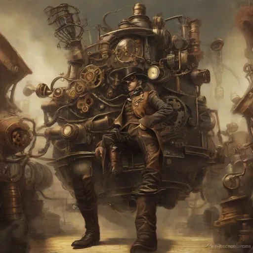 Prompt: The essence of rage. Steampunk