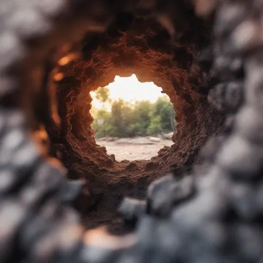 Prompt: A hole so deep it reached Hell. Professional photography, bokeh, natural lighting, canon lens, shot on dslr 64 megapixels sharp focus