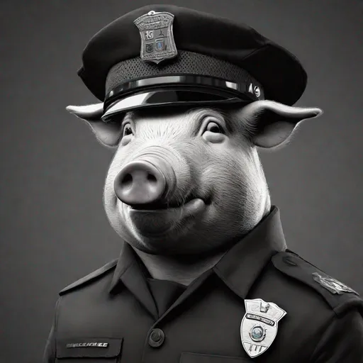 Humanoid pig-police officer in full uniform. | OpenArt