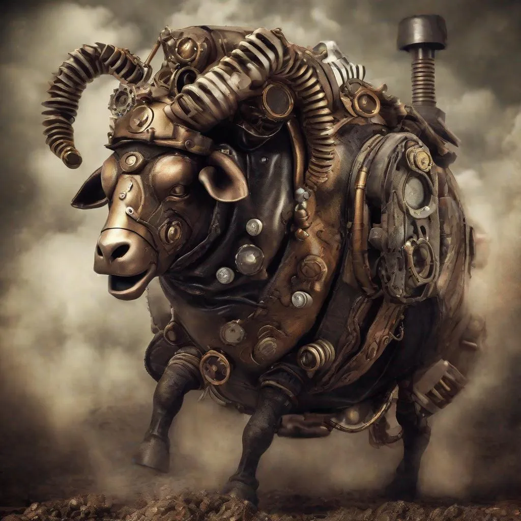 Prompt: Ram-man is the essence of rage. Steampunk Photo realistic