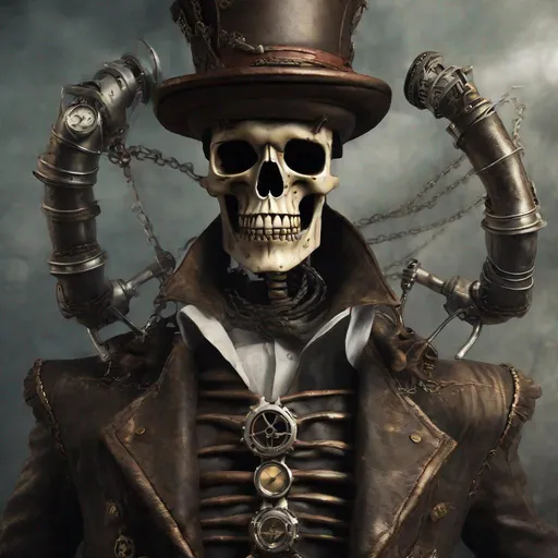 Prompt: Skelator is the essence of rage. Steampunk Photo realistic