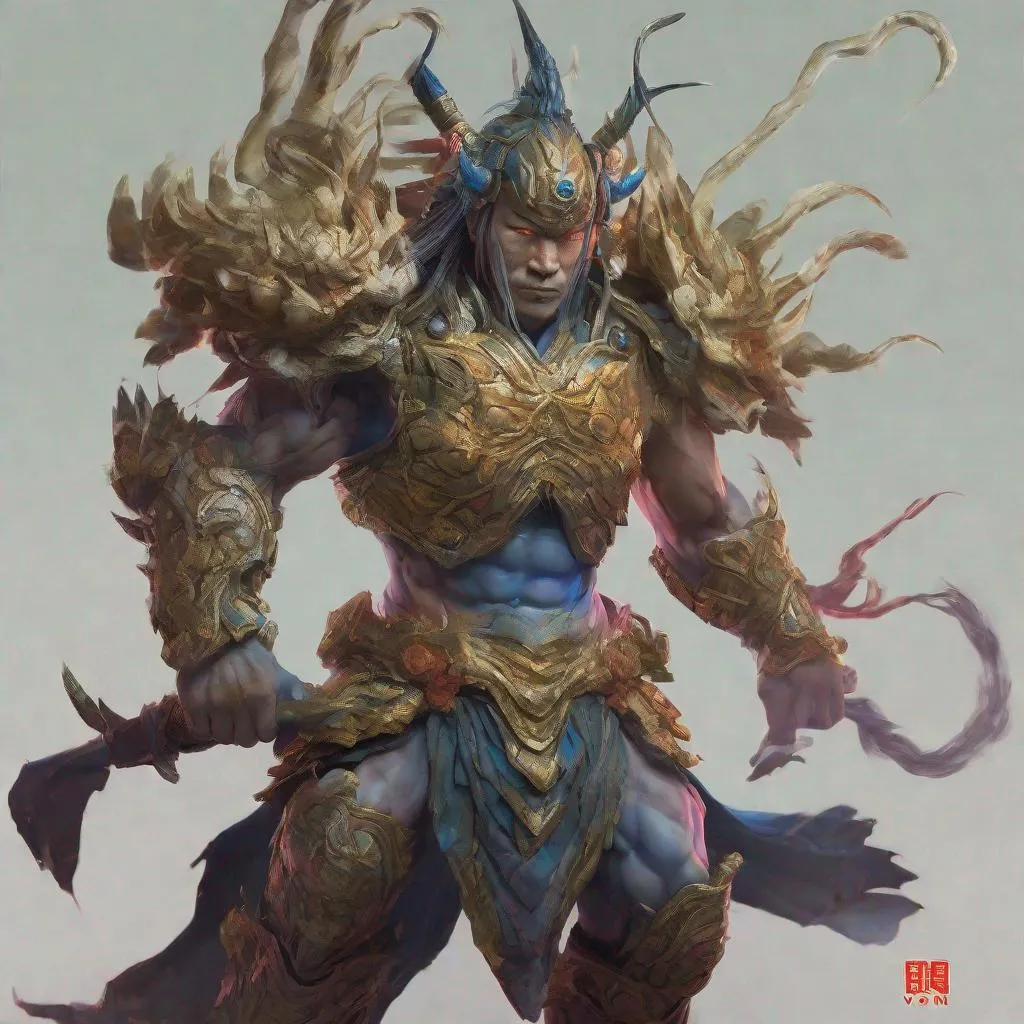 Prompt: Yushan Vong warrior with living biotech. Photo quality color perfect lighting 