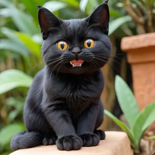 Prompt: abóbora bruxinha gato preto vassoura