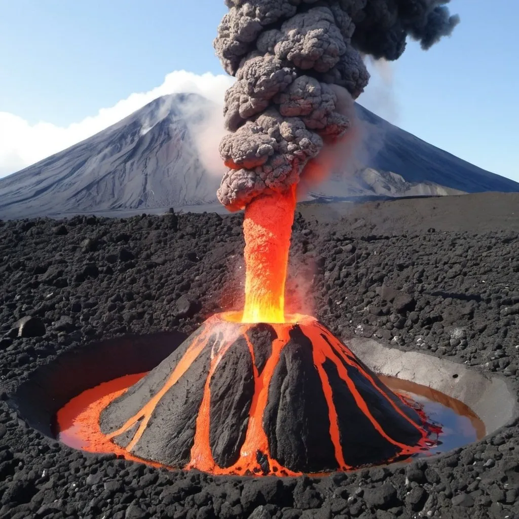 Prompt: Volcano experiment