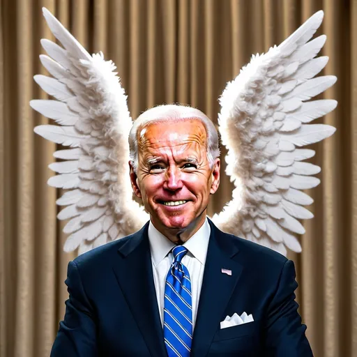 Prompt: Biden with angels wings