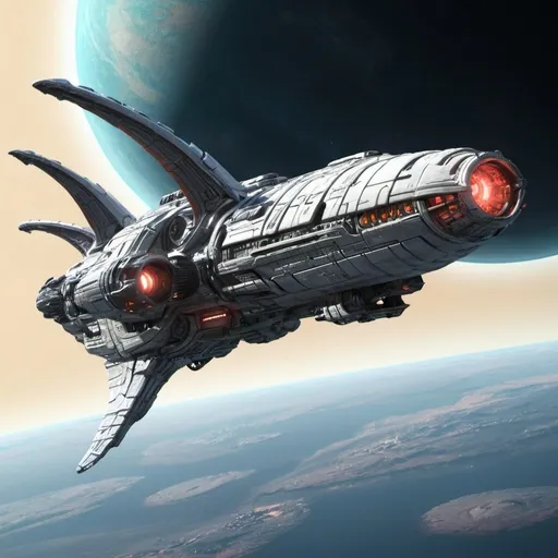 Prompt: Space cruiser, futuristic, sci-fi, space dragon 