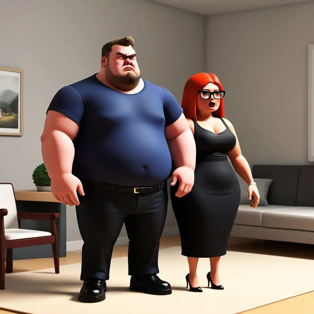 Prompt: a fat roblx man is really mad at his wife
