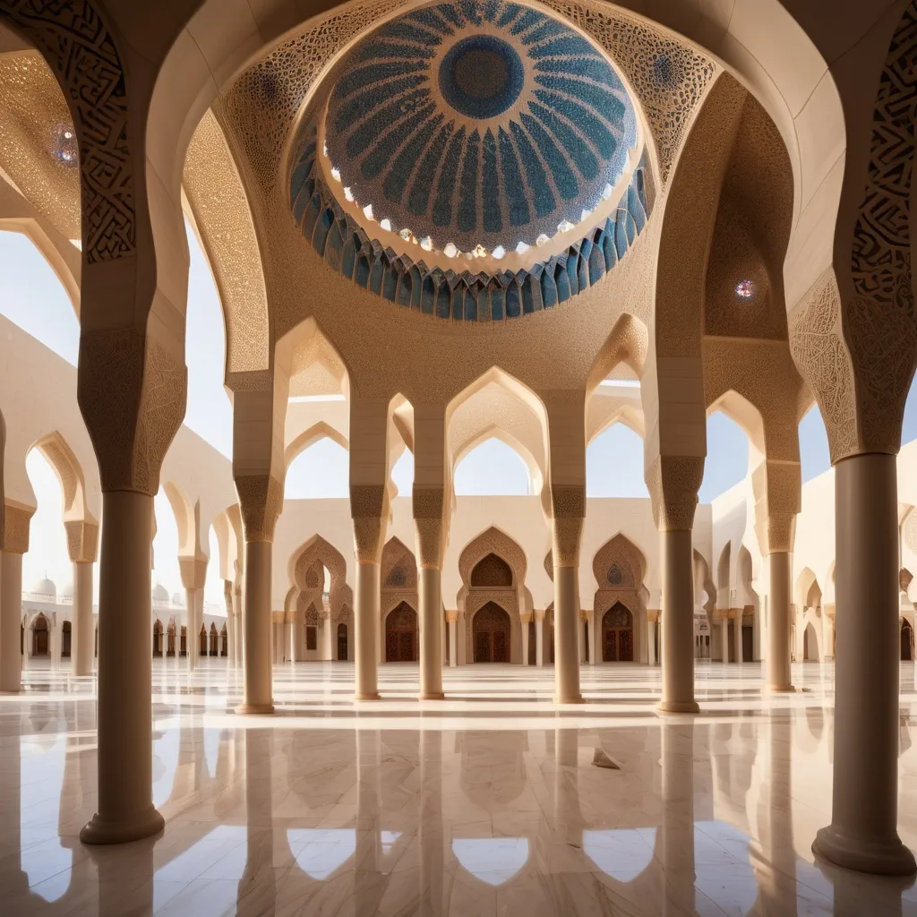 Prompt: Middle eastern type of Mosque, unique design 