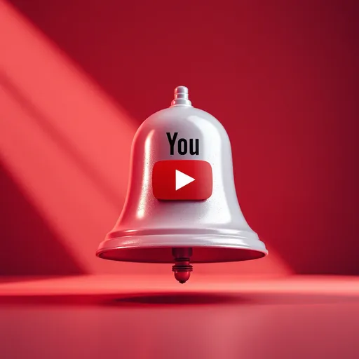 Prompt: Tạo cho tôi ảnh chuông youtube, nền trắng màu đỏ có biểu tượng tiếng vang 

