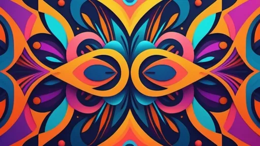 Prompt: (vibrant abstract design), geometric patterns, contrasting colors, bright hues, (sense of depth), symmetrical composition, showcasing visual balance, suitable for backgrounds, modern art style, high detail, dynamic and energetic vibes, blended shapes, playful composition, eye-catching visuals, (ultra-detailed), (4K), innovative artistic flair.