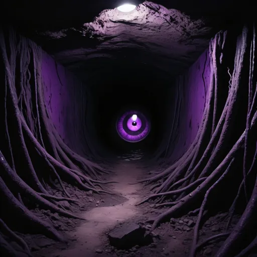 Prompt: (dark and distorted underground album cover), (mysterious) atmosphere, (haunting) eyes embedded within twisted landscapes, deep shadows and eerie textures, surreal and unsettling elements, muted color palette with shades of black and violet, glowing accents that evoke a sense of creeping dread, unique artistic style, perfect for capturing an underground vibe, (4K) resolution, (ultra-detailed).