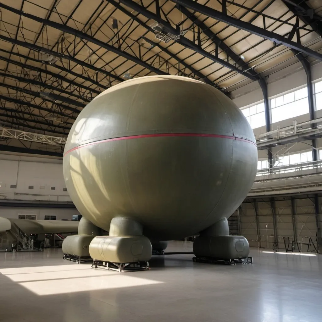 Prompt: a giant nuclear bomb at a military base