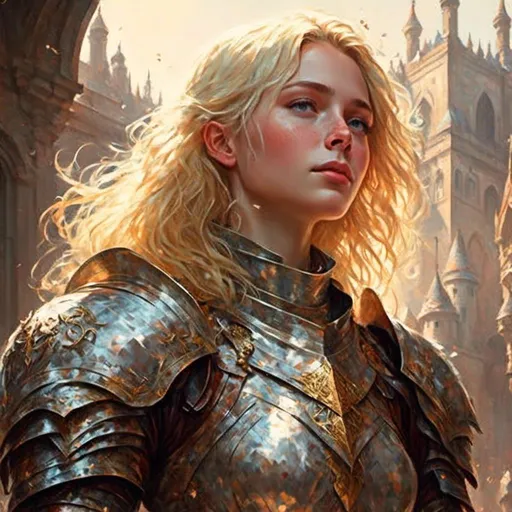 Prompt: Blonde knight<mymodel>