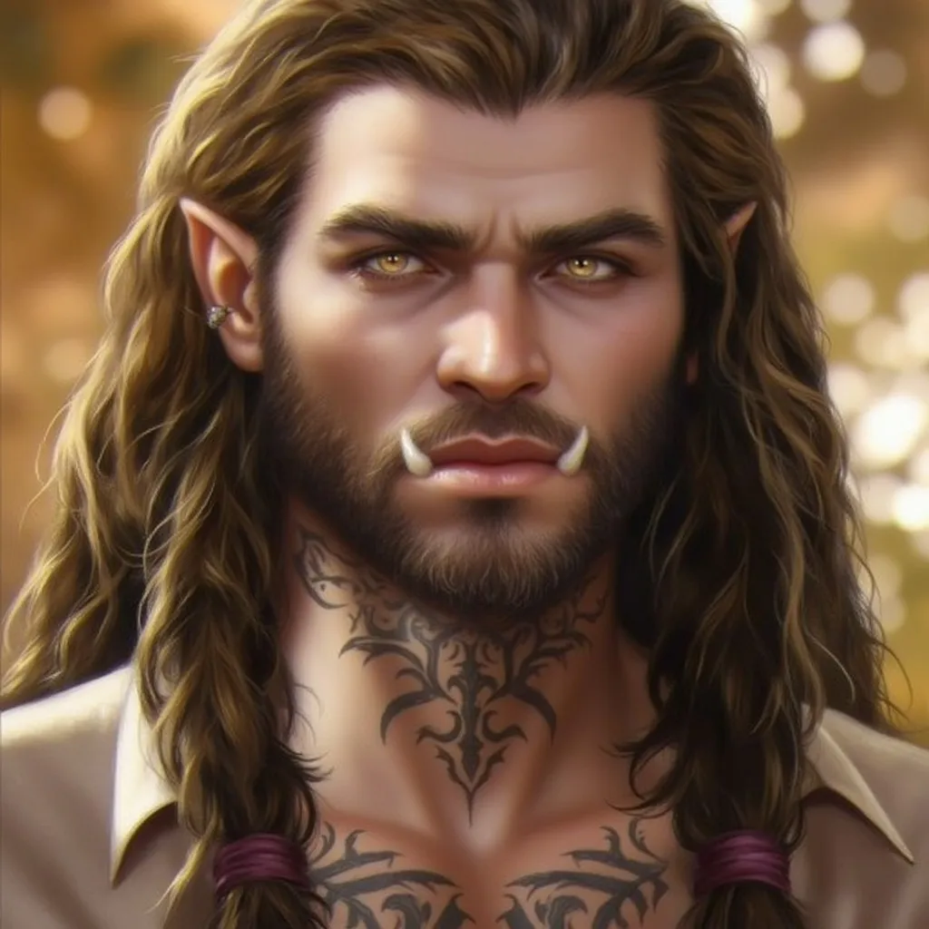 Prompt: a man with long hair and a beard, fantasy art, epic fantasy character art 