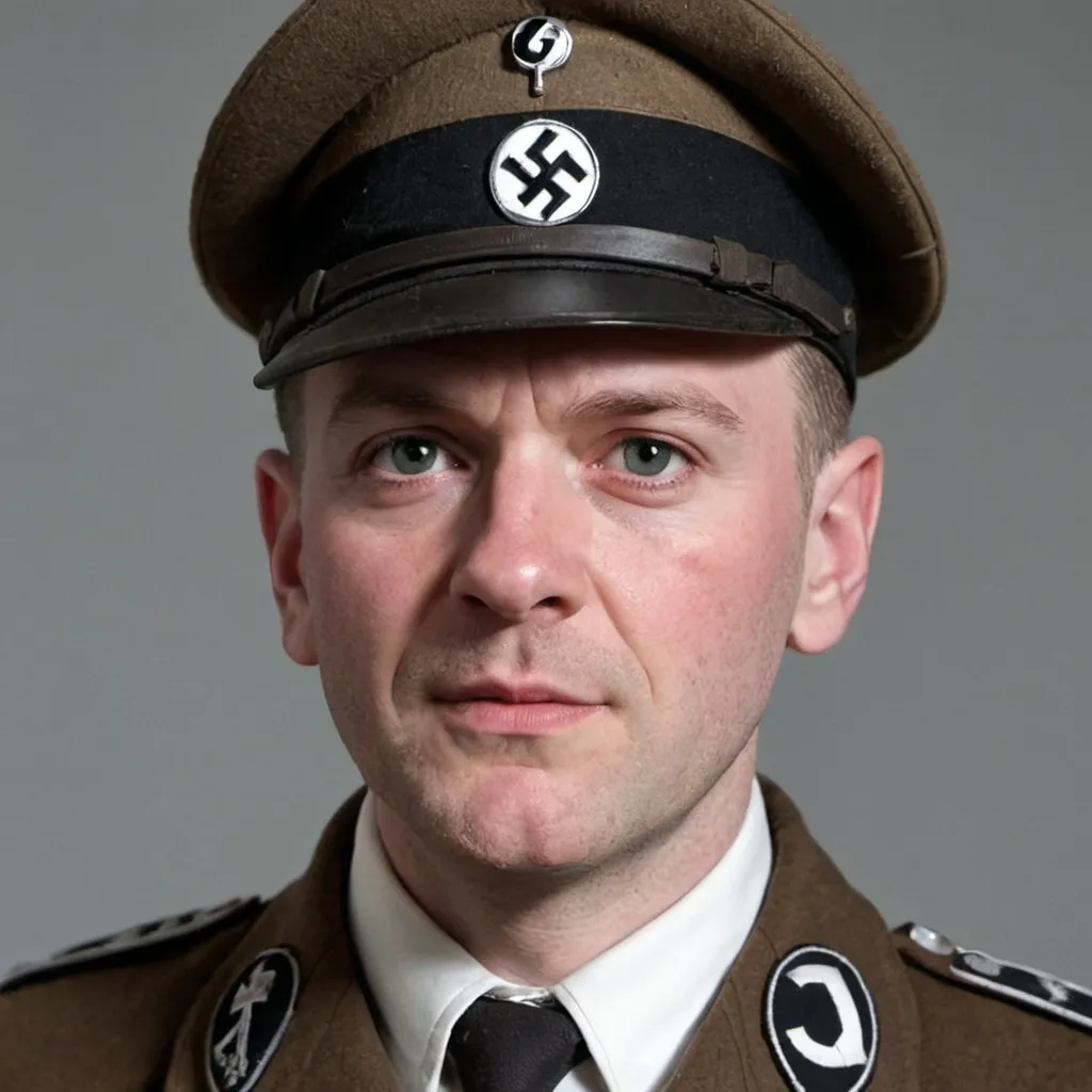 Prompt: Professor luke o"neills face in nazi soldier 