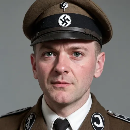 Prompt: Professor luke o"neills face in nazi soldier 