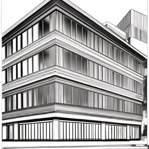 Prompt: architecture building line drawing