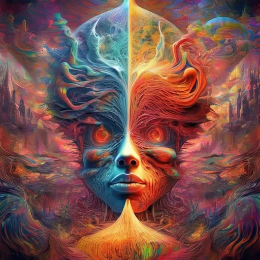 Prompt: , intricate FRACTALS patterns, LSD-induced visuals, synesthesia-inspired color fusion, mind-bending hallucinations, vivid colors and shapes, enchanting details reflecting the subconscious, surreal atmosphere, dynamic flow of colors, high depth and clarity, ultra-detailed artwork that captivates the imagination, a visual symphony of intertwining forms. ultra realistic HOTTEST BABE ALIVE DTAIL ONLY ONE CAN SEE ON HALLUCOGENIC DRUGS THE IMAGE MAKES YOUR MIIND EXPAND AND CHILLS YOUR BONES WITH ENRGY OF THE WORLD 