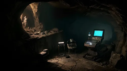 Prompt: High-tech heart monitor in a warm stone cave, dramatic lighting, deep shadows, medical equipment, intense atmosphere, subtle details, high quality, digital painting, dark tones, professional lighting, moody atmosphere, professional, warm tones, cave setting, detailed medical equipment, intense lighting