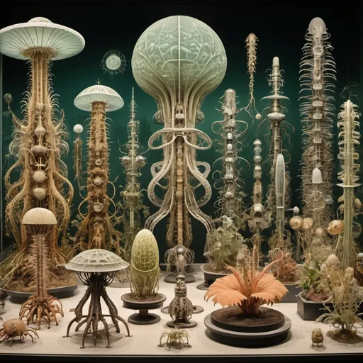 Prompt: what life looks like through electron microscopes, extra-terrestrial rovers, and other robotic devices. botanical garden ernst haeckel city
