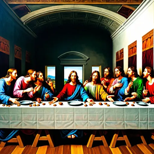 Prompt: The last supper with teenaged apostles