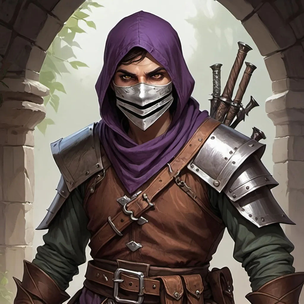 Prompt: dungeons and dragons fantasy art Human Bandit